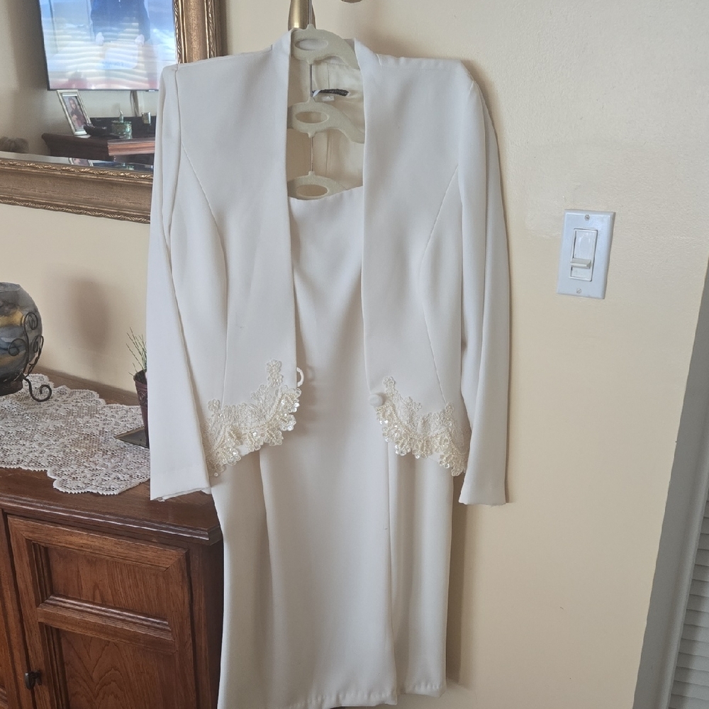 Karen Millen Cream Dress with Lace Detail